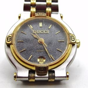 Gucci 9000L 060-601 2 Tone Watch New Battery